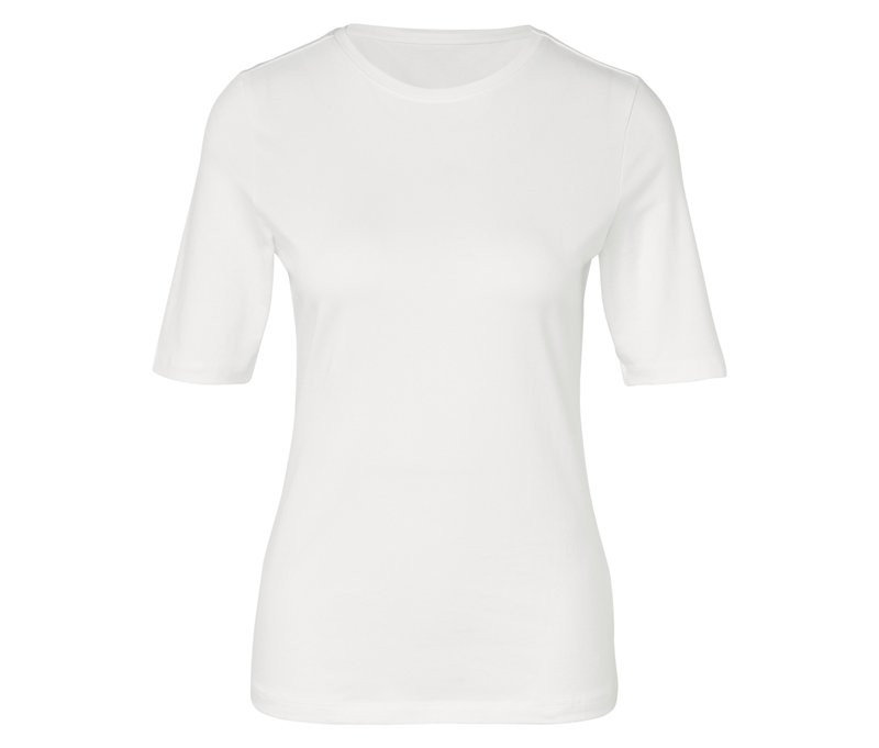 Tchibo - Basic Halbarmshirt - Damen - Gr. XL - weiß