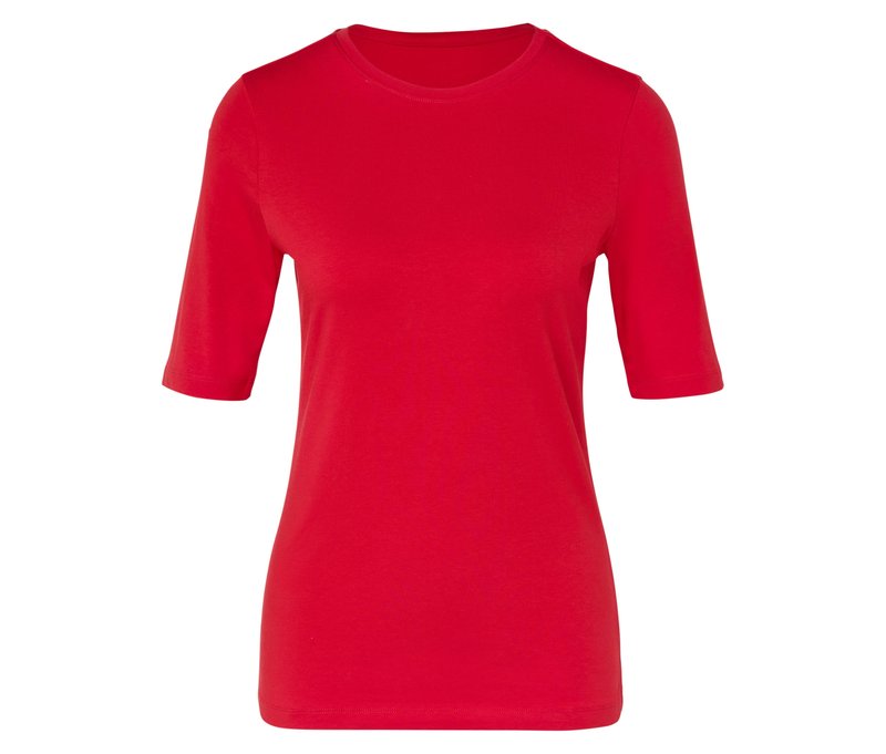 Tchibo - Basic Halbarmshirt - Damen - Gr. M - rot