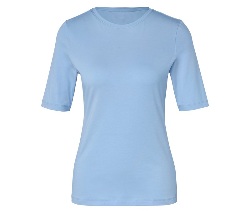 Tchibo - Basic Halbarmshirt - Damen - Gr. M - hellblau