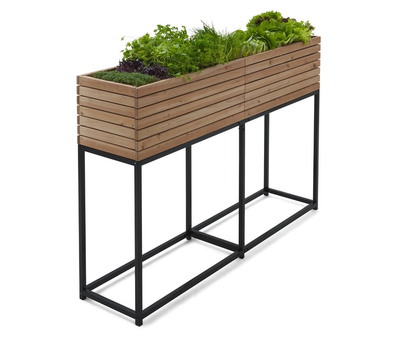 Tchibo - Schlankes Hochbeet »Elin« - 150x35x100cm - silber - Holz / Stahl / Polyethylen