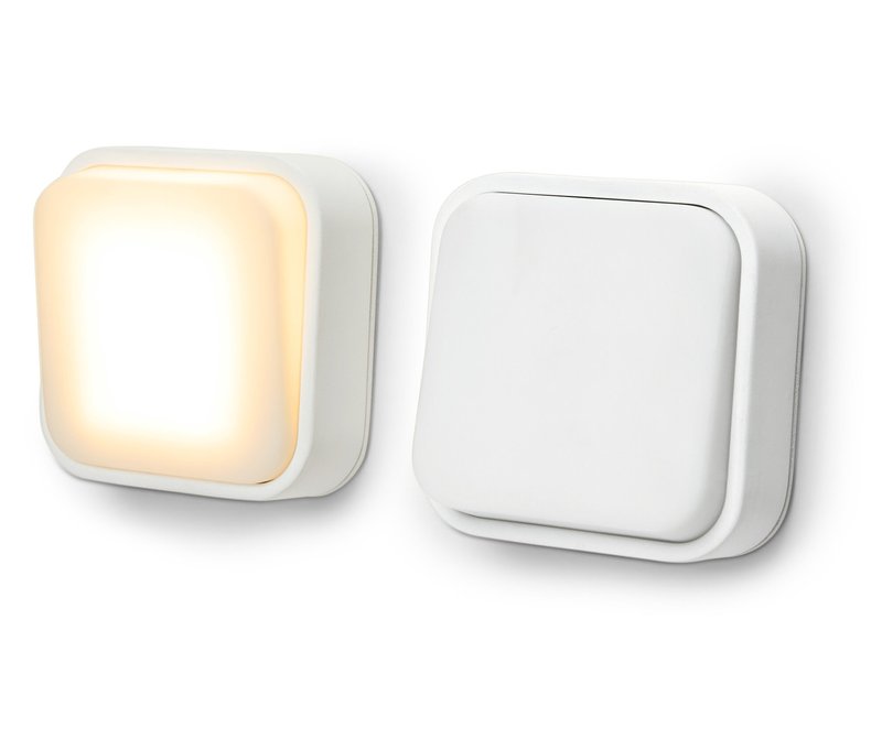 Tchibo - 2 LED-Schalterleuchten - 7,7x7,7x2,4cm - weiß - Kunststoff