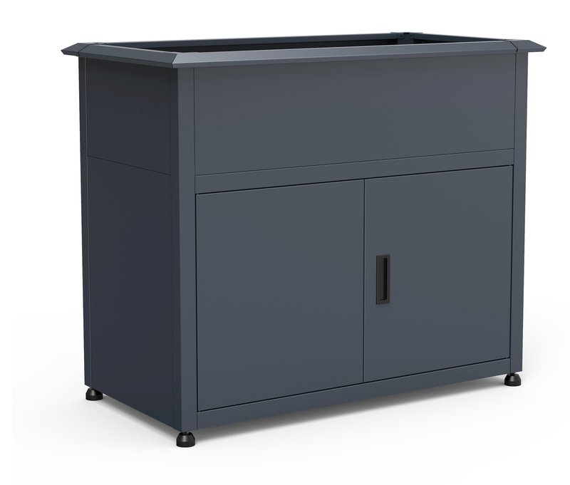 Tchibo - Metall-Hochbeet mit Stauraum - 100x50x85cm - anthrazit - Metall