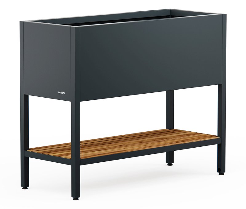 Herstera Pflanzkasten - 100x40x80cm - anthrazit - Stahl / Holz