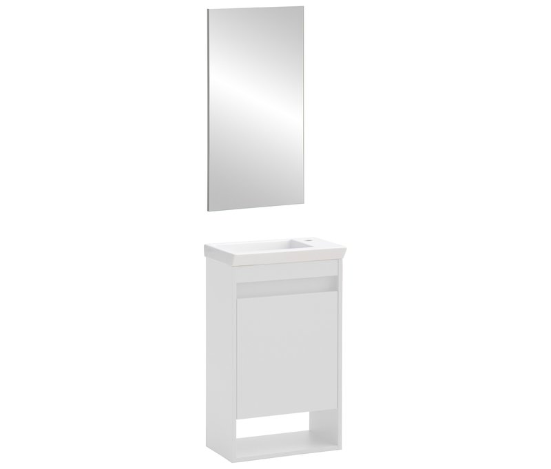 Tchibo - Waschtisch und Spiegel »Avio« - 45,5x27,5x78cm - weiß - Holz / Metall / Keramik