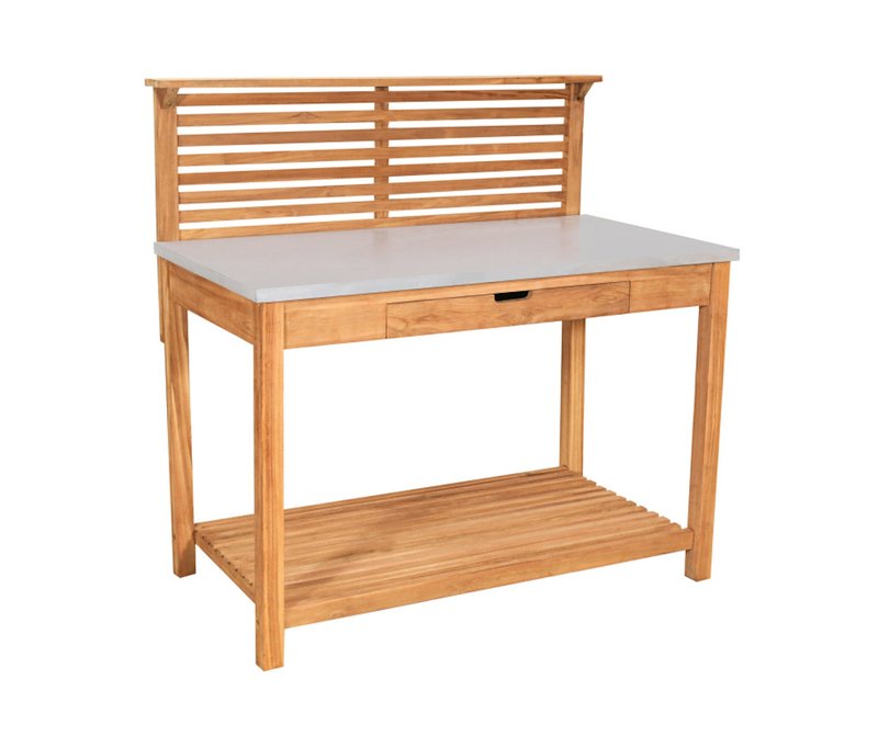 deVries Teak-Pflanztisch - 114x66x124cm - naturfarben - Holz