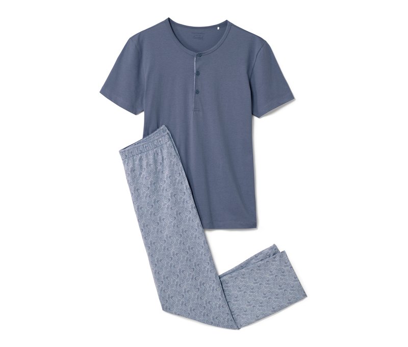 Tchibo - Pyjama - Herren - Gr. M - hellblau/paisley