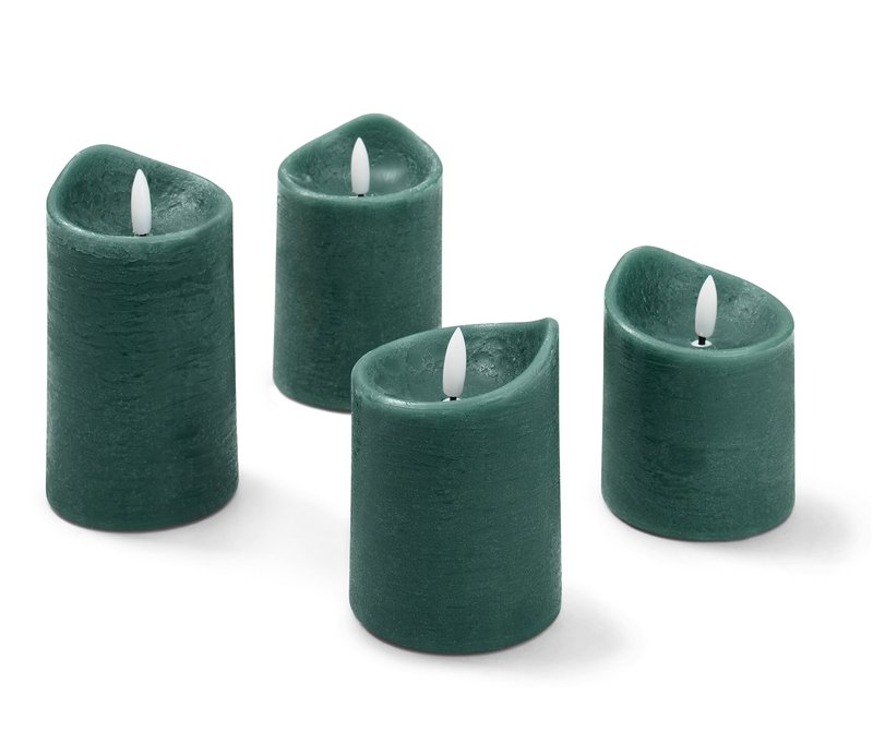 Tchibo - 4 LED-Echtwachskerzen - dunkelgrün