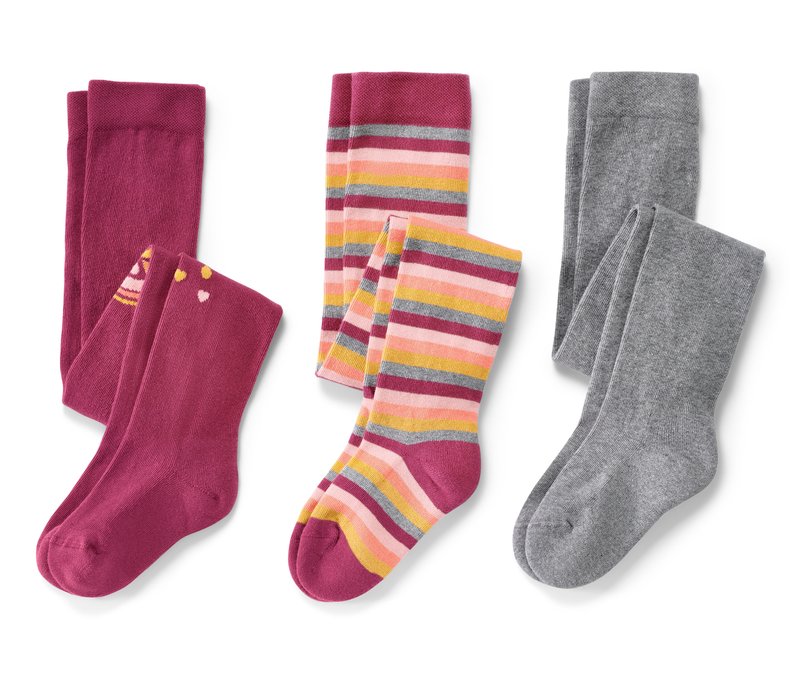 Tchibo - 3 Paar Kinder-Strumpfhosen - Kinder - Gr. 122/128 - grau