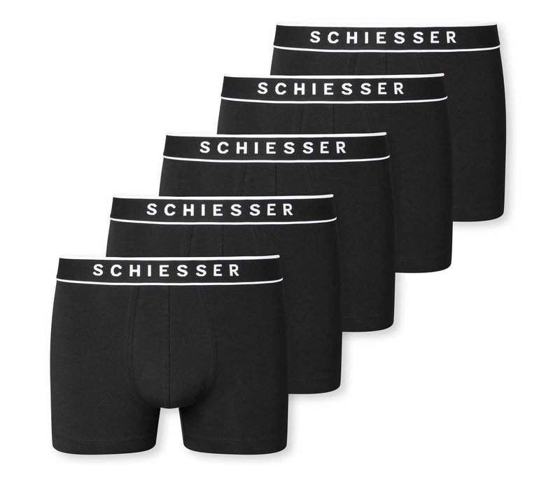 5 Schiesser Shorts - Herren - Gr. M/5 - schwarz