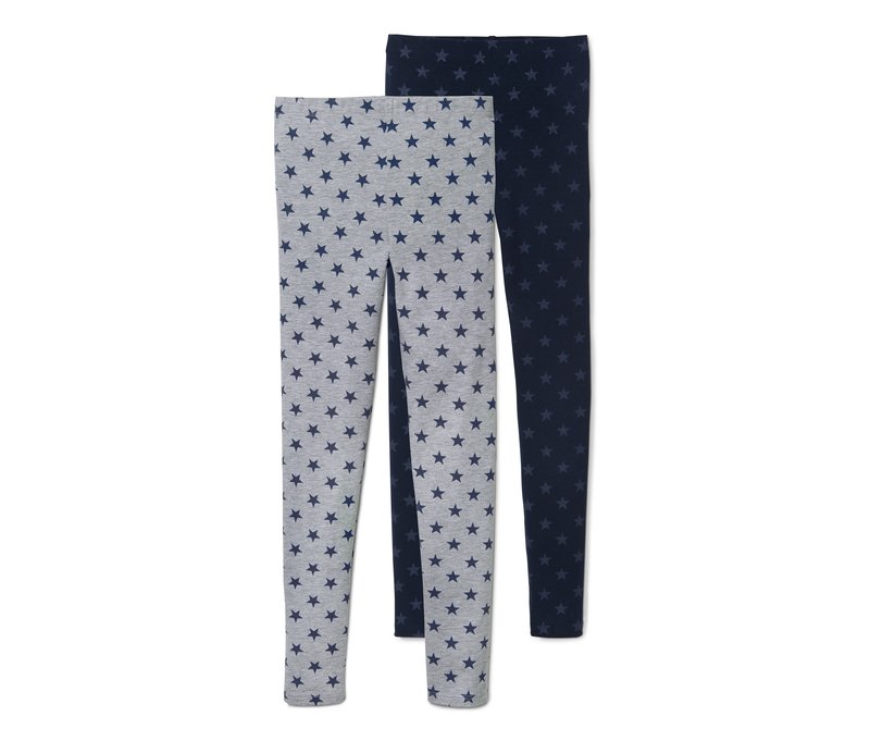 Tchibo - 2 Leggings - Mädchen - Gr. 122/128 - dunkelblau/print