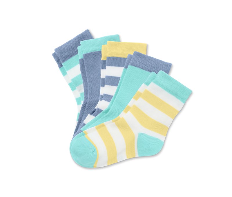 Tchibo - 5 Paar Socken aus Bio-Baumwolle - Kinder - Gr. 27-30 - blau/gestreift
