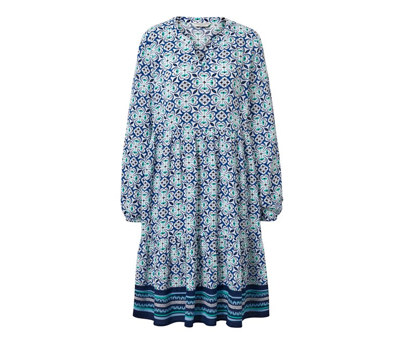 Tchibo - Webkleid mit Alloverprint - Damen - Gr. 40 - weiß/print
