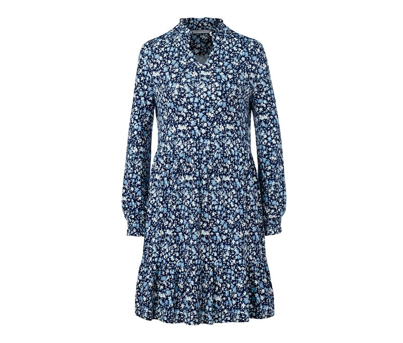 Tchibo - Florales Jerseykleid - Damen - Gr. L - dunkelblau/print