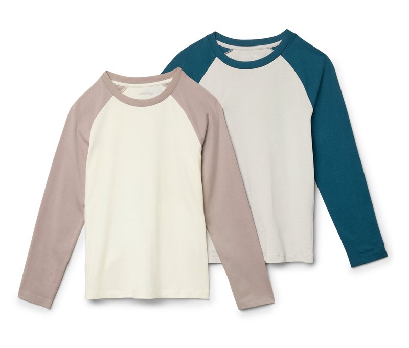 Tchibo - 2 Kinder-Langarmshirts - Jungen - Gr. 98/104 - mittelbraun