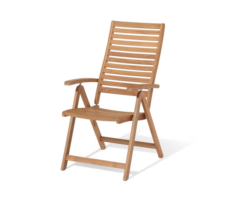 Tchibo - Teak-Hochlehner mit verstellbarer Rückenlehne - 56x71x109,5cm - naturfarben - Holz / Edelstahl / Polypropylen