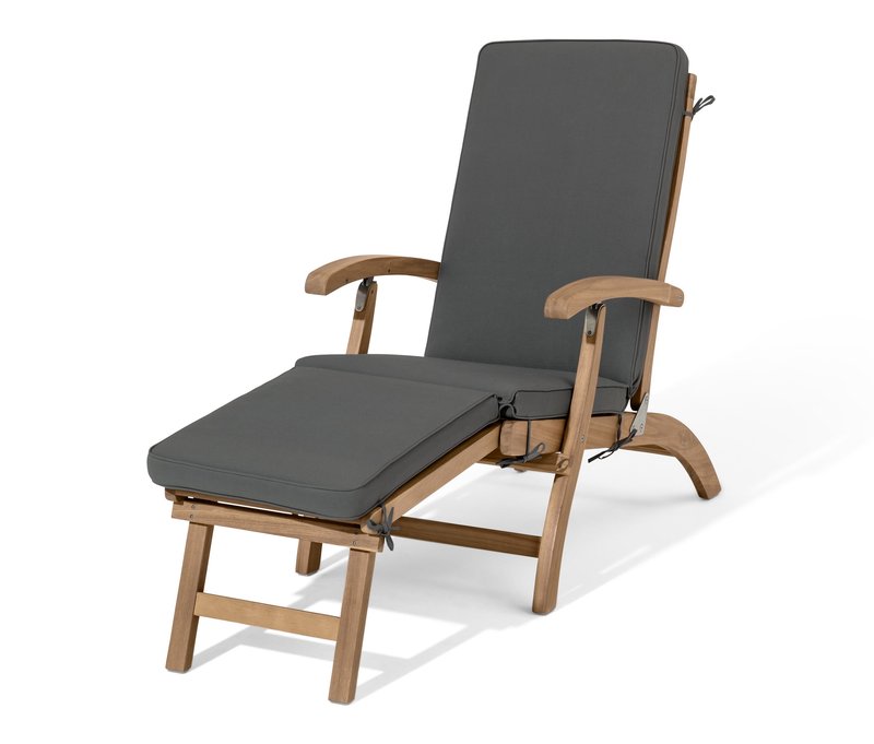Tchibo - Deckchair mit ausziehbarer Fußlehne - 59x104x81,5cm - anthrazit - Akazienholz / Polyester / Polyurethan