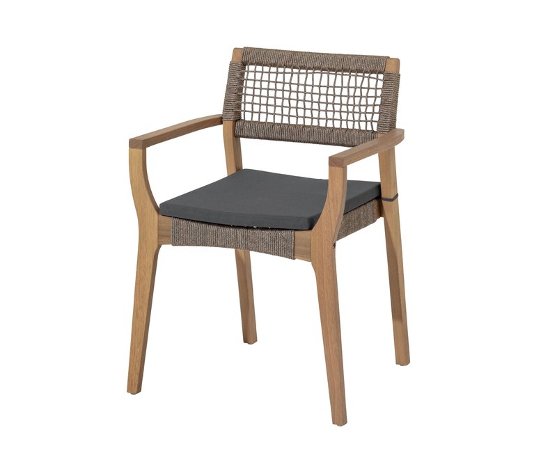 Tchibo - Stapelbarer Dining-Stuhl inkl. Sitzkissen - 60x55x84,5cm - beige - Akazienholz / Polypropylen / Stahl