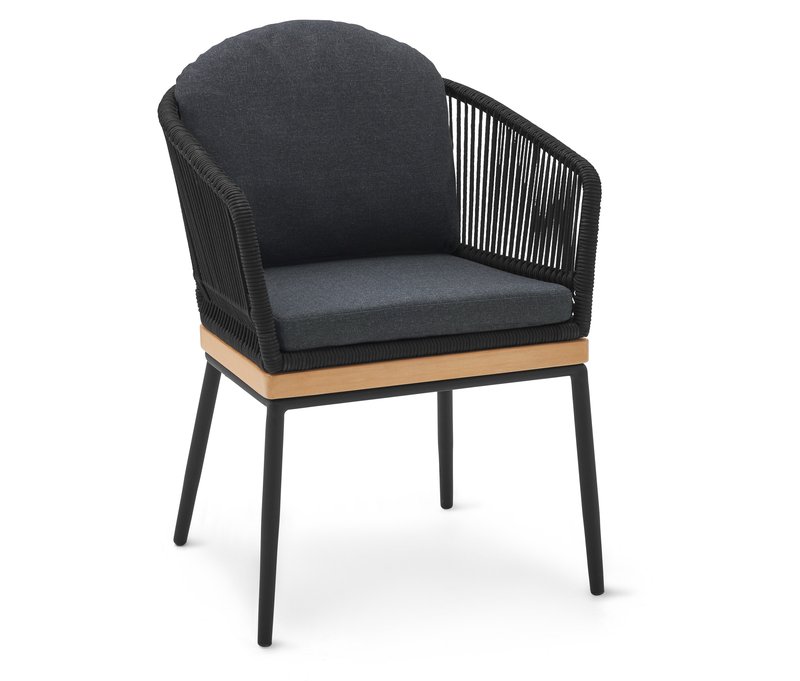 Tchibo - Gartenstuhl mit Textilgeflecht - 60x64,5x78,5cm - schwarz - Stahl / Polypropylen / Polyester