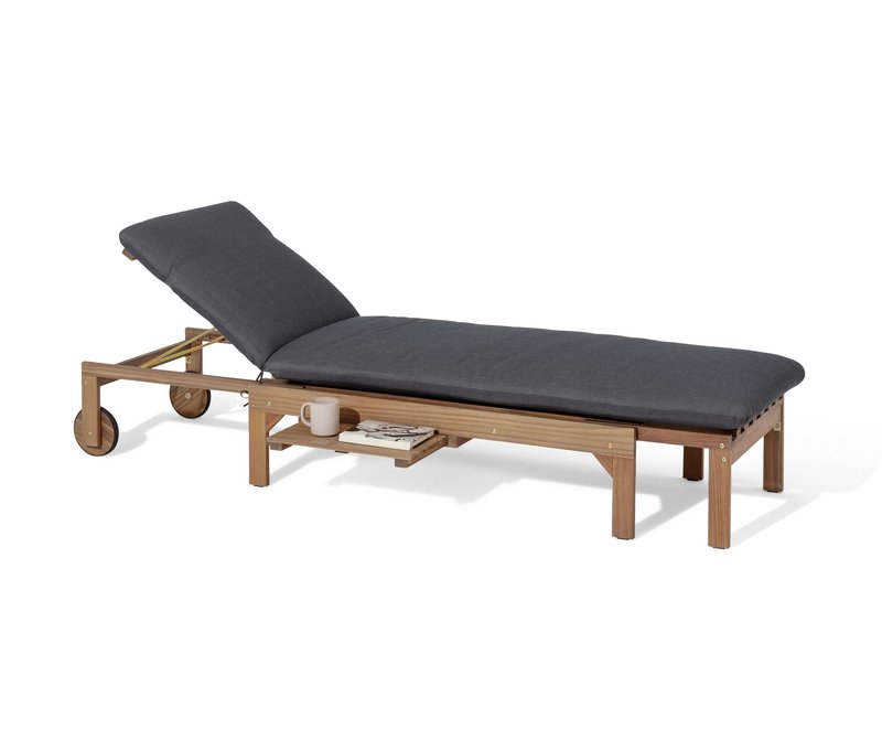 Tchibo - Ausziehbare Gartenliege »Fleksibel« mit komfortabler Premium-Auflage - 215x65x36,5cm - anthrazit - Akazienholz / Polyester / Polyurethan