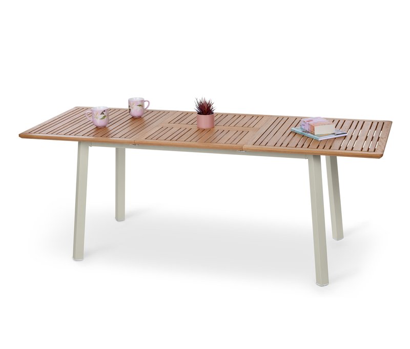 Tchibo - Platzsparender ausziehbarer Gartentisch »Liska« - 143x75x75,9cm - braun - Eukalyptus-Massivholz / Aluminium / Stahl