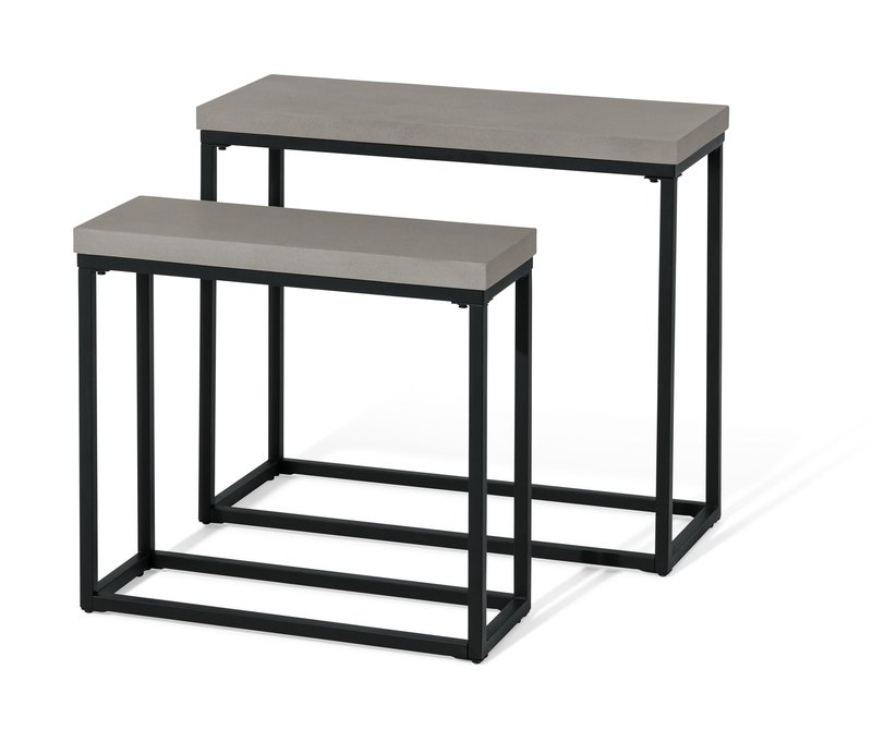 Tchibo - 2 Garten-Konsolentische mit Polyzement-Tischplatten - 60x23x55cm - schwarz - Stahl / Polyzement / Polypropylen