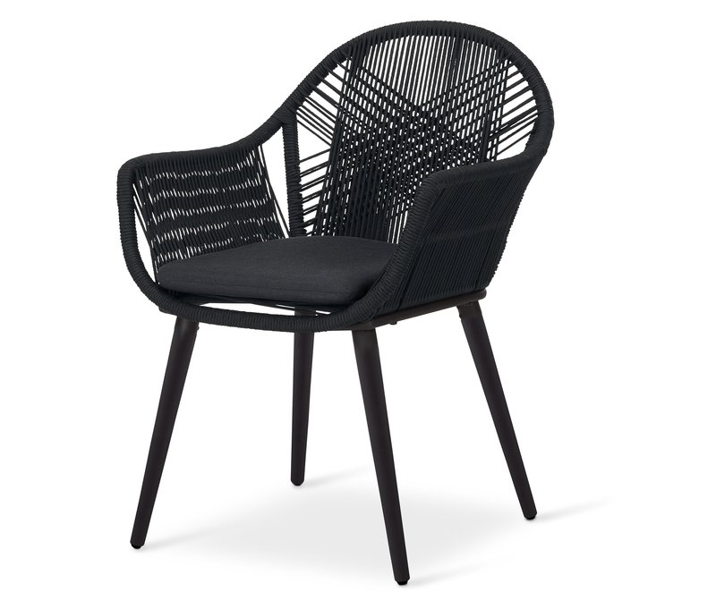 Tchibo - Gartenstuhl mit Textil-Kreuzgeflecht - 59x63,5x84,5cm - anthrazit - Stahl / Polypropylen / Polyester