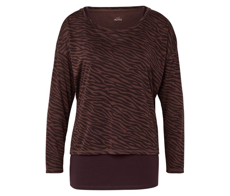Tchibo - 2-in-1-Sportshirt - Damen - Gr. XXL - braun
