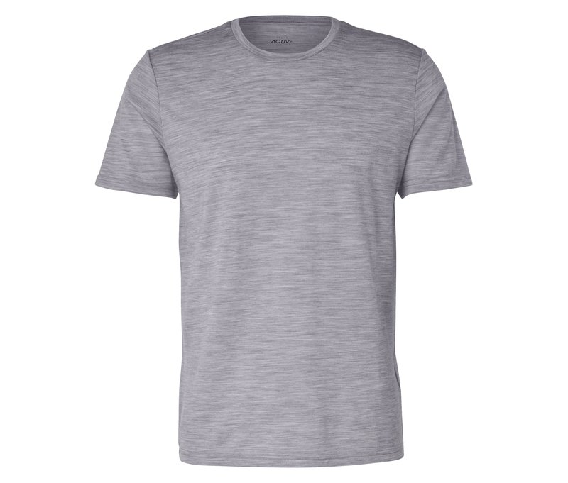Tchibo - Funktionsshirt mit Merinowolle - Herren - Gr. L - hellgrau