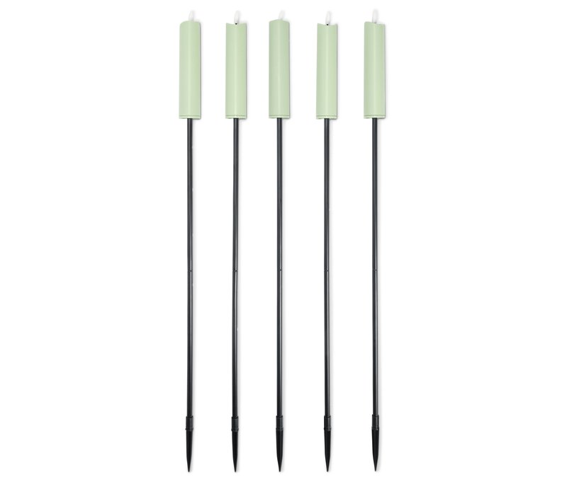 Tchibo - 5 LED-Gartenfackeln - hellgrün