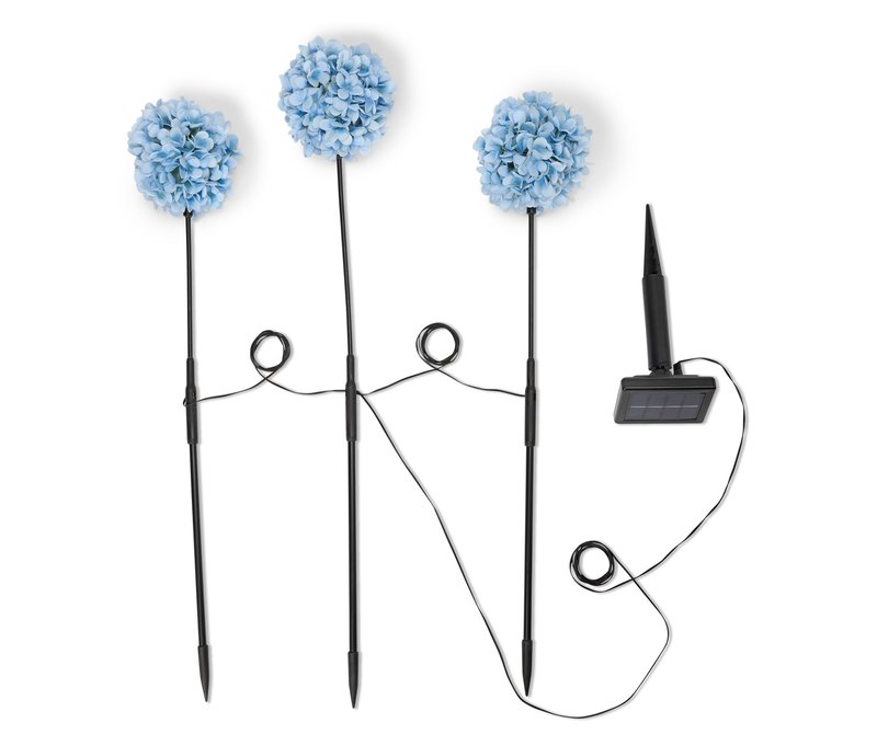 Tchibo - 3 Solar-Spieße »Hortensie« - schwarz