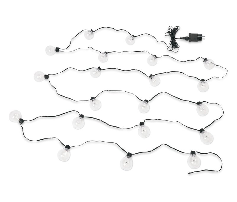 Eglo LED-Outdoor-Lichterkette mit Netzadapter - 540x4,8x6,7cm - schwarz - Kunststoff
