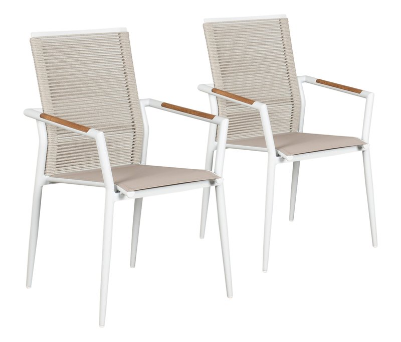 deVries Stapelstuhl - 58x65x92cm - beige - Aluminium / Holz