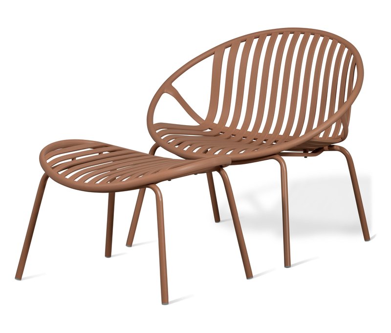 Tchibo - Woood Lounge Sessel mit Hocker - 81x72x73cm - rosé - Aluminium / Polypropylen