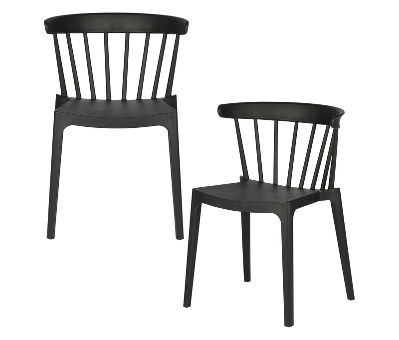 Tchibo - Woood 2 Gartenstühle - 52x53x75cm - schwarz - Polypropylen