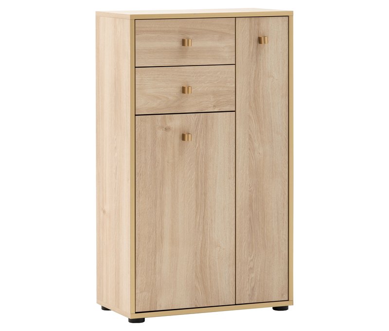 Tchibo - Highboard »Flora« - 60,2x33x104,4cm - schwarz - Holz / Metall / Kunststoff