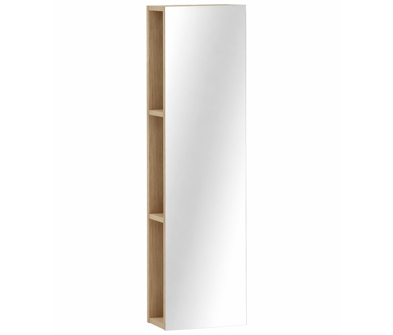 Tchibo - Spiegelregal »Piazza« - 30x19,6x110,6cm - braun - Holz / Glas / Metall
