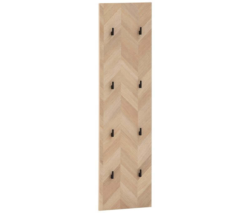 Tchibo - Hakenpaneel »Piazza« Fischgräten-Dekor - 31,5x120x6cm - schwarz - Holz / Metall