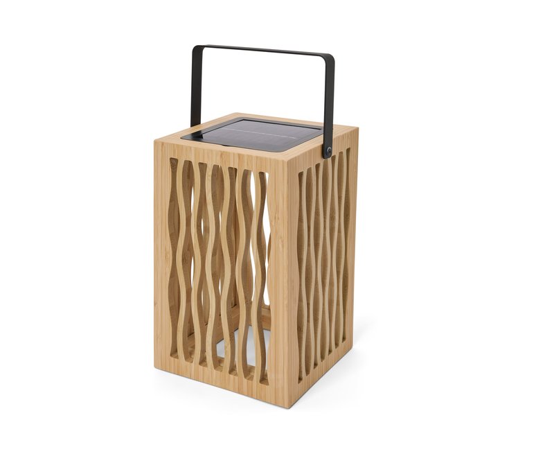 Tchibo - Bambus-Solar-Laterne - 18x18x30cm - schwarz - Bambusholz / Metall / Kunststoff