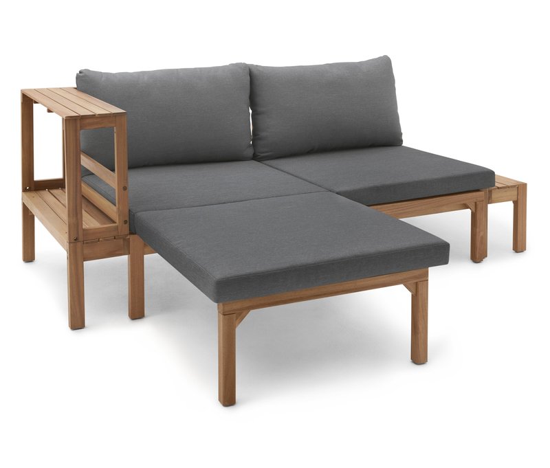 Tchibo - Gartensofa mit separat ausziehbaren Fußlehnen - 200x86x73cm - anthrazit - Akazienholz / Polyester / Polyurethan