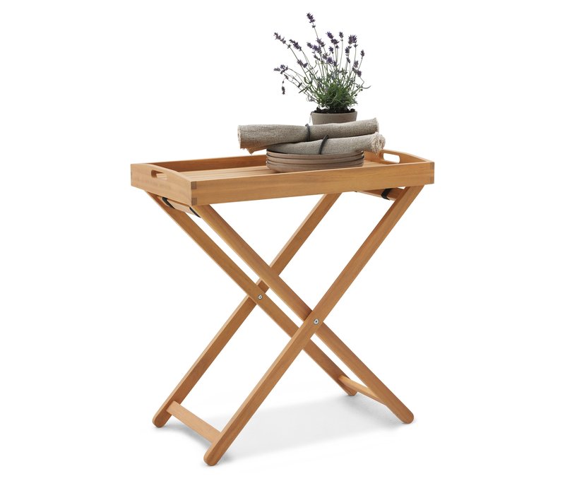 Tchibo - Garten-Tabletttisch - 70x40x74cm - braun - Akazienholz / Stahl / Polypropylen
