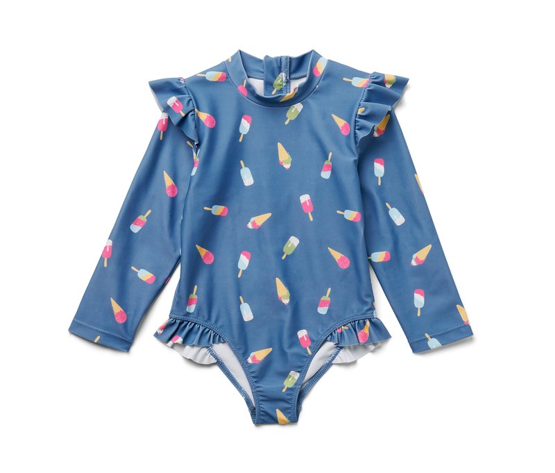 Tchibo - Kinder-Badeanzug mit UV-Schutzfaktor 80 - Baby - Gr. 74/80 - blau/print