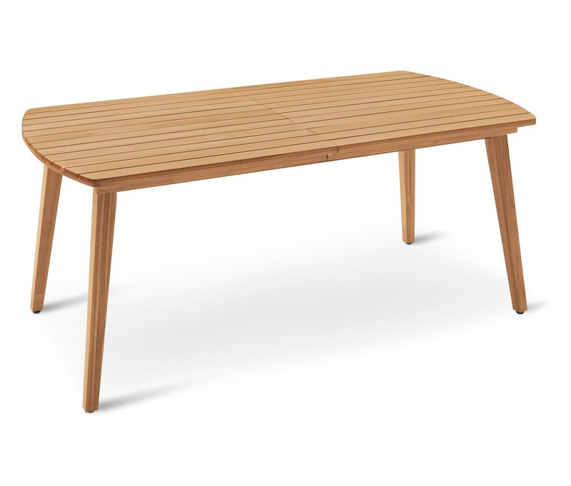 Tchibo - Ausziehbarer Gartentisch mit abgerundeten Fronten - 180x90x74cm - braun - Akazienholz / Stahl / Polypropylen