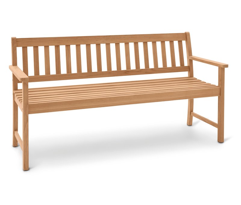 Tchibo - Klassische Teak-Gartenbank - 165x60x85cm - braun - Holz / Edelstahl / Polypropylen