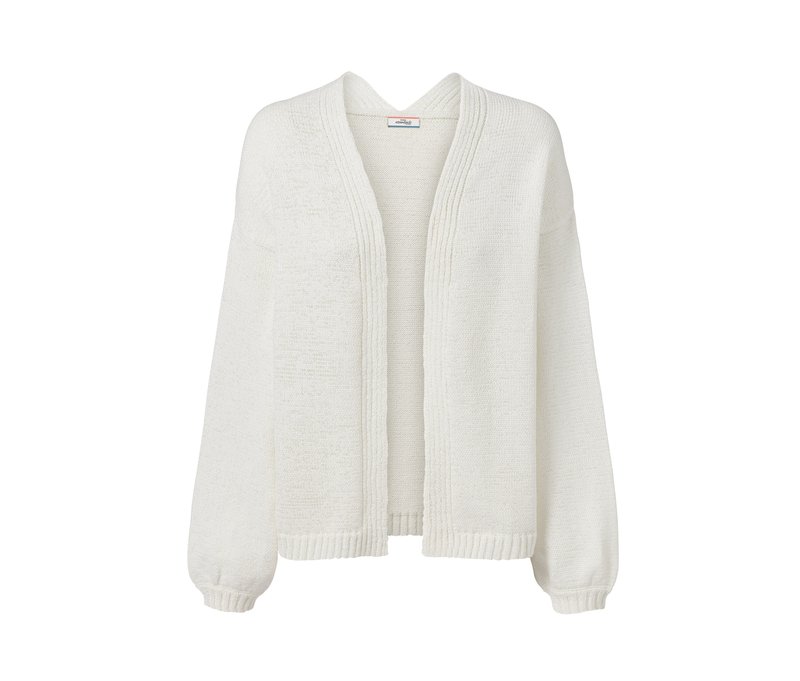 Tchibo - Offener Cardigan aus Bändchengarn - Damen - Gr. XL - weiß