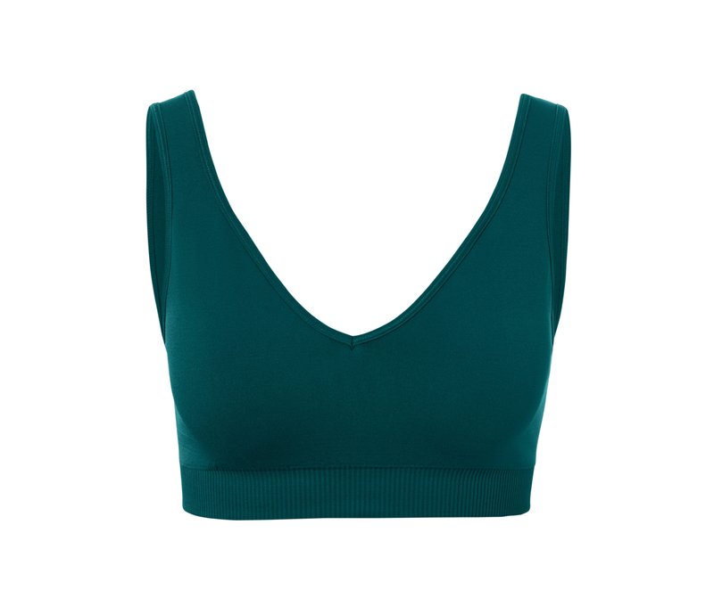 Tchibo - Seamless-Sport-Bustier - Damen - Gr. XS - smaragdgrün