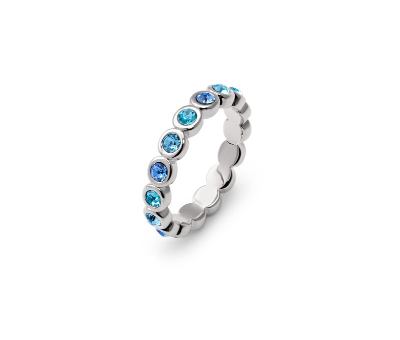 Tchibo - Ring Memory Blue Shades - Damen - Gr. 18 - silber
