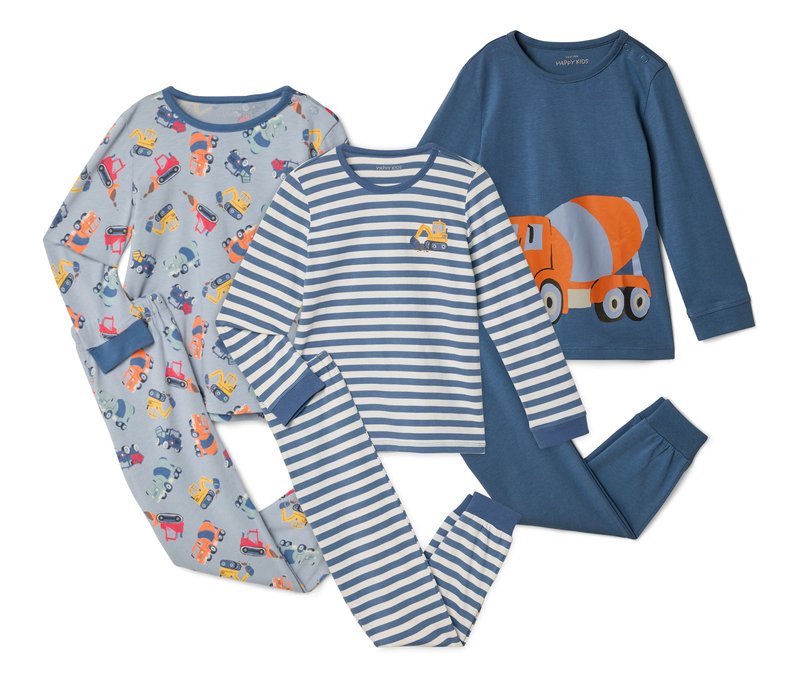 Tchibo - 3 Kinder-Pyjamas - Jungen - Gr. 110/116 - blau