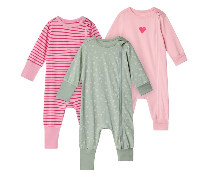 Tchibo - 3 Baby-Schlafanzüge - Mädchen - Gr. 98/104