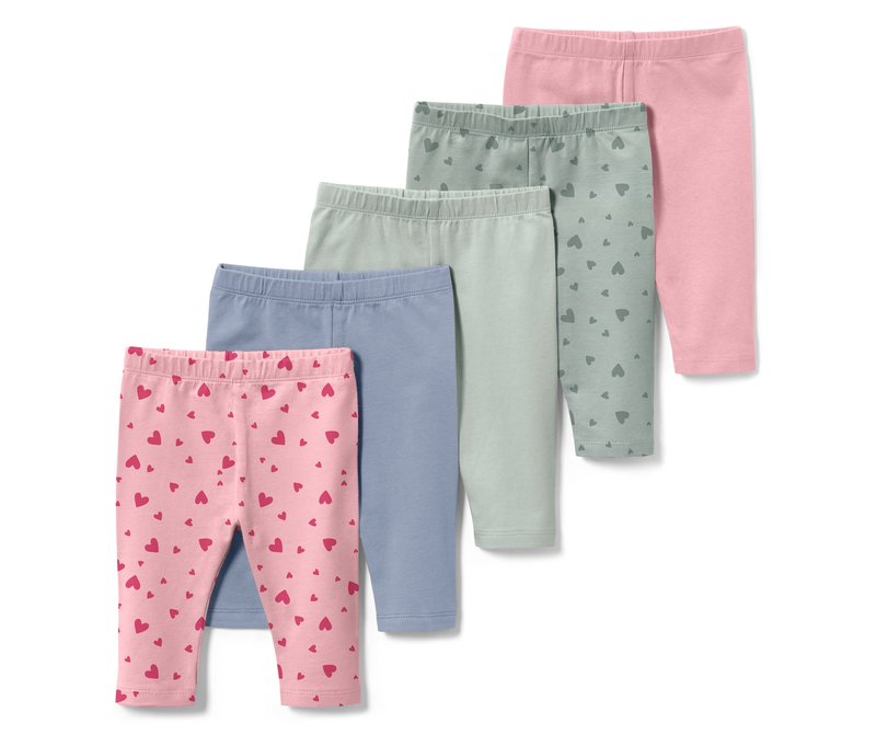 Tchibo - 5 Kinder-Leggings in 3/4-Länge - Baby - Gr. 62/68 - hellblau