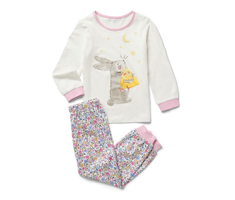 Tchibo - Kinder-Pyjama - Mädchen - Gr. 110/116 - creme/print
